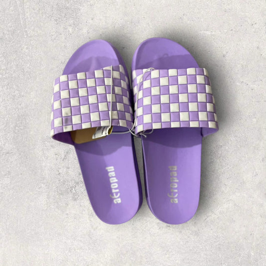 Purple Grid Comfort Slippers